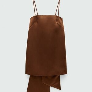 Mango Brown Satin Dress
